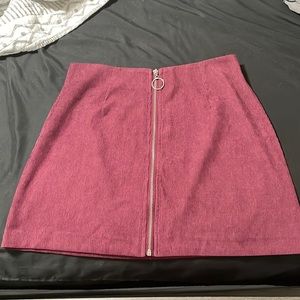 SHEIN burgundy/wine zip up skirt